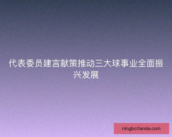 代表委员建言献策推动三大球事业全面振兴发展