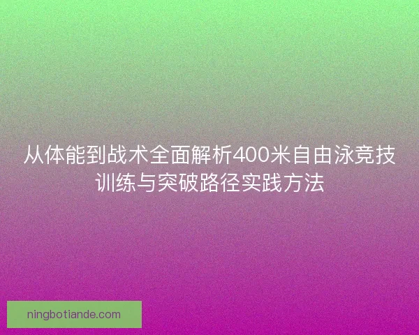 从体能到战术全面解析400米自由泳竞技训练与突破路径实践方法